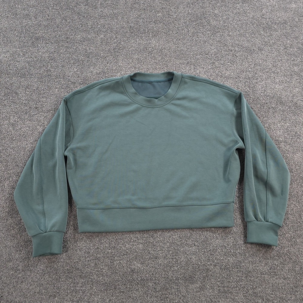 Lululemon Sweatshirt Womens 6 Green Perfectly Oversized Cropped Crew Pullover